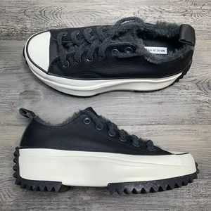 Women’s Converse Star Hike Low Cozy Black Leather Tennis Shoes